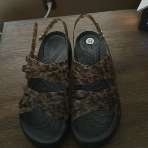 Crocs size 11. New without tags. Leopard print